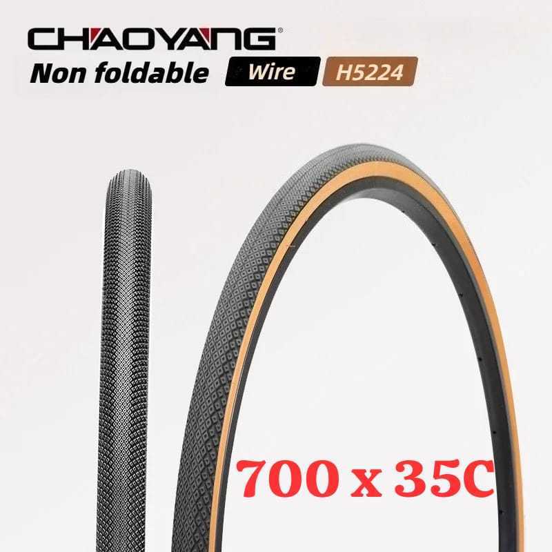 Foto Ban Luar Chaoyang 700 x 35C Gravel Hybrid Tanwall Skinwall Coklat Non Foldable Sepeda Bike 700c 35