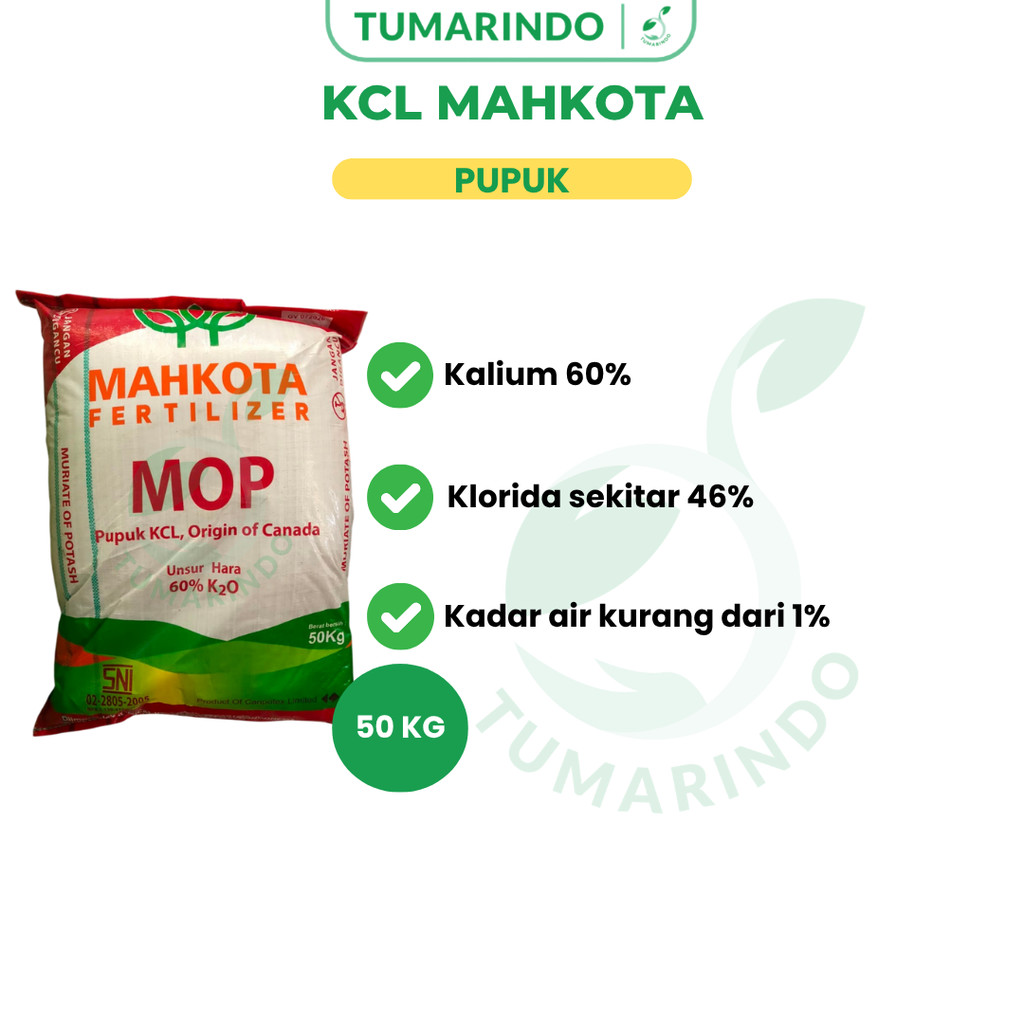 PUPUK KCL MAHKOTA 50KG KALIUM 60%