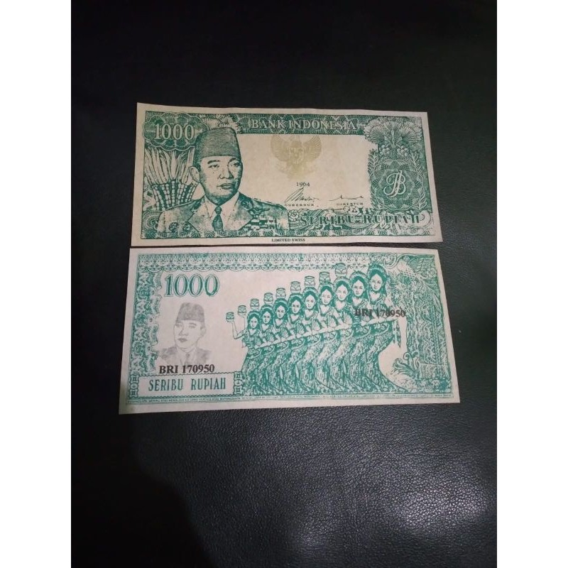 (READY STOK) Uang kuno 1000 soekarno melengkung (TERLARIS)