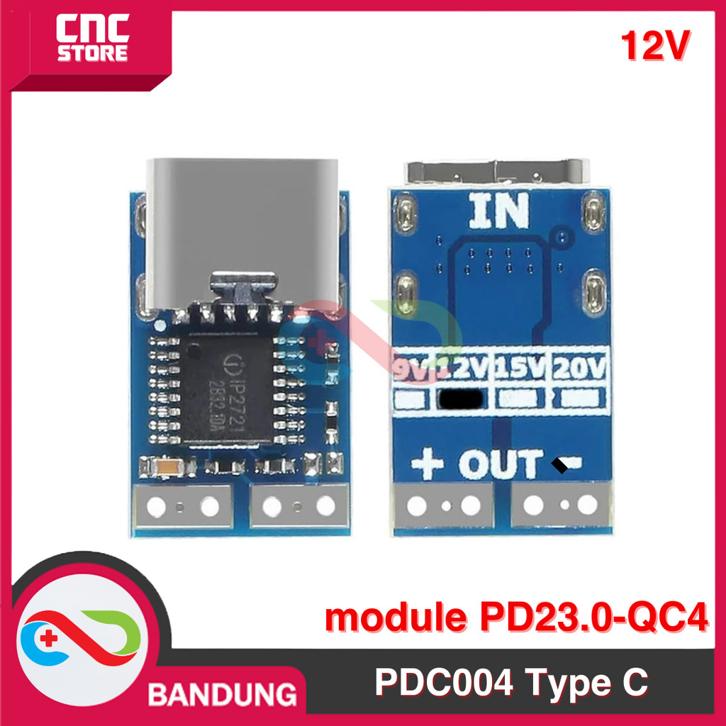 PDC004-PD Type-C PD decoy module PD23.0-QC4 to DC 12V trigger Charger