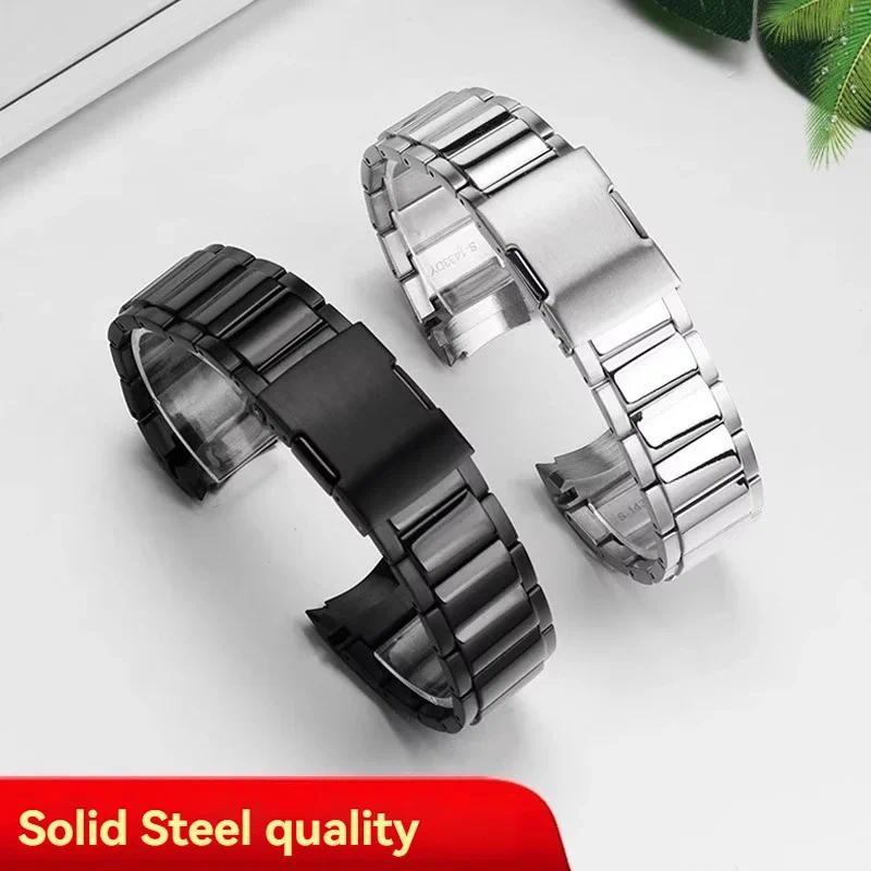 Solid Stainless Steel Wat Strap for Casio EFICE Series EQB-501 EQB-500 EQB-800 Curved End Metal ain 