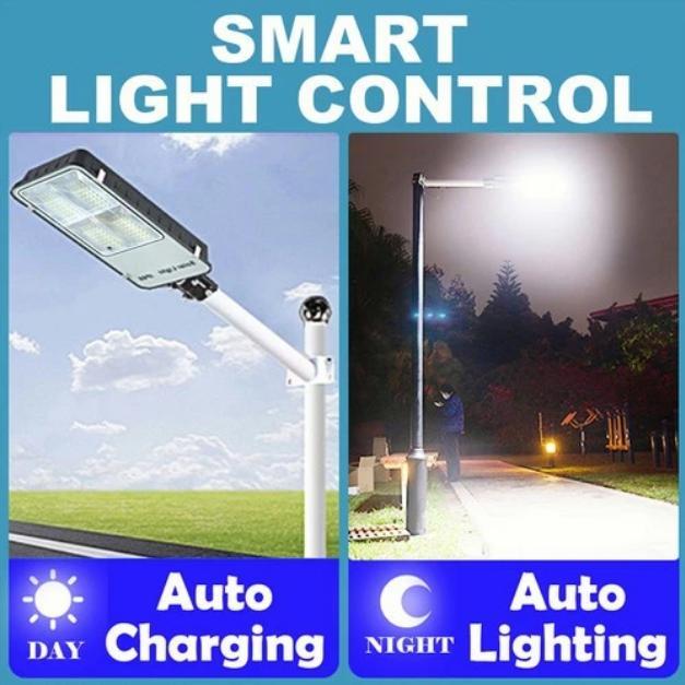 Paket Lengkap Lampu Jalan Tenaga Surya LED Panel Surya Remote Control & Baterai
