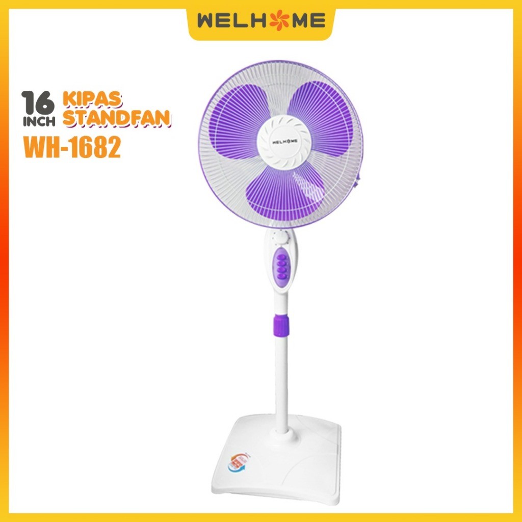 Kipas Welhome Angin Berdiri Kipas Berdiri Stand Fan Garansi Resmi WH-1682