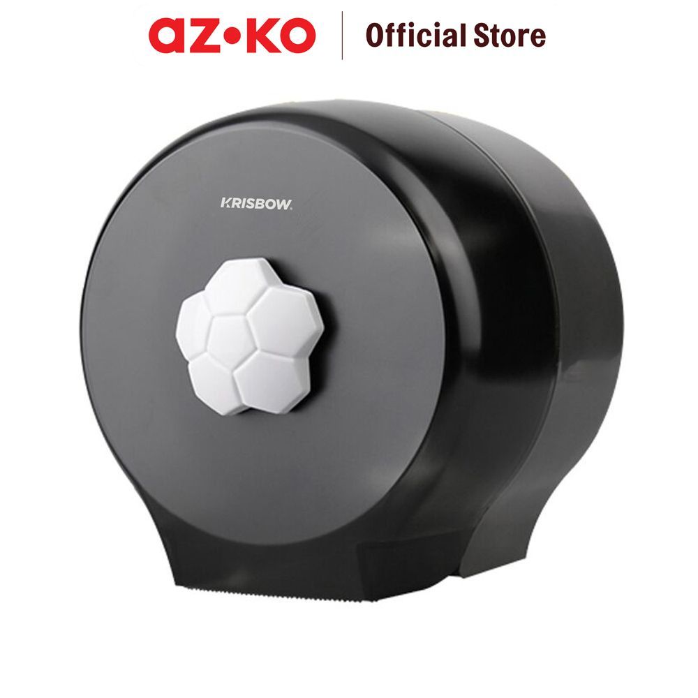 AZKO Krisbow Dispenser Tissue Roll Cd-8127B - Abu-Abu Holder Paper Bathroom Organizer Dinding