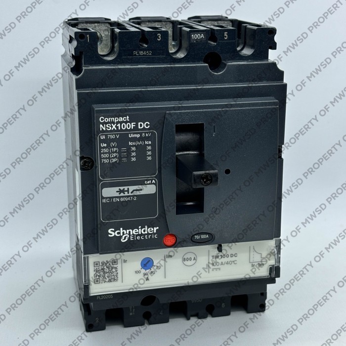 SCHNEIDER MCCB NSX100F 3P 100A KHUSUS DC 36KA NSX100F33DC100