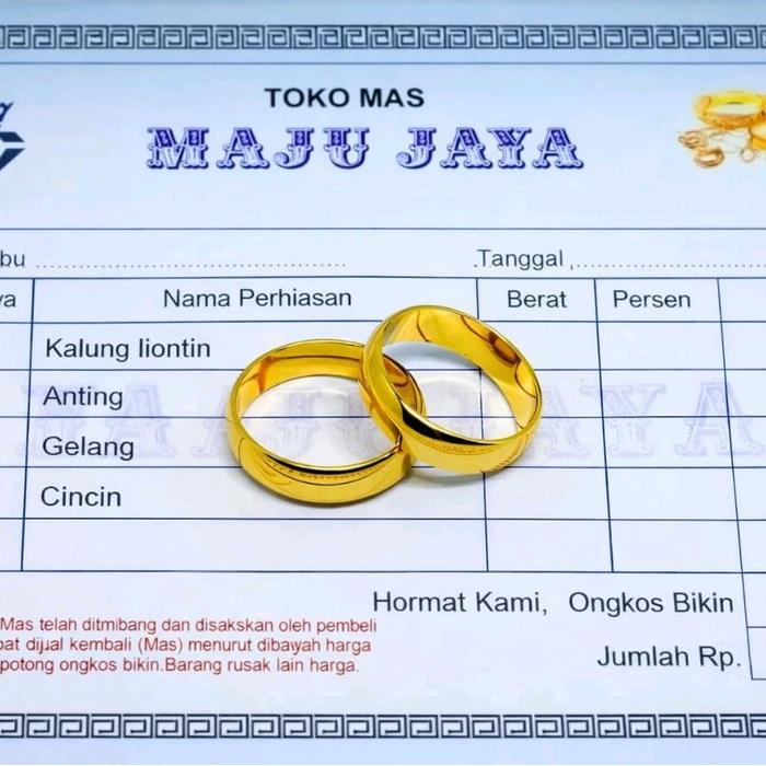 cincin nikah 2pcs e.m.a.s 24k berat 16gr ada surat
