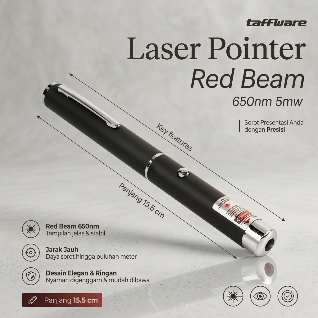 Taffware Laser Pointer Taffware Laser Pointer Pen Presentasi High Power Baterai AAA Original Kualita
