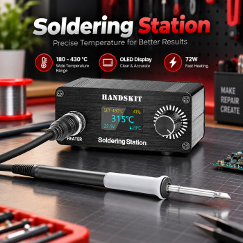 Handskit Solder Station Adjustable Temperature Anti-Static OLED 72W - T12A