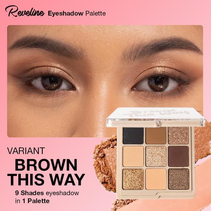 WHITE CARE REVELINE Eyeshadow Palette | Make Up Pallete Pink Blossom Peachy Brown Glitter Creamy - B