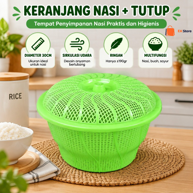 EK  Bakul nasi Bakul nasi jumbo / keranjang nasi tutup / wadah nasi tempat nasi