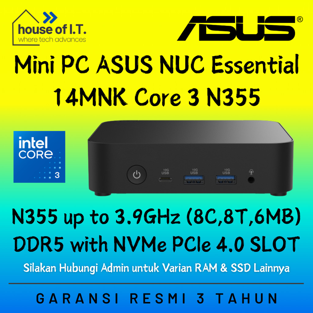 ASUS  NUC Mini PC N355 NUC14MNK35 Intel NUC NUC14MNK35 - ASUS Mini PC Core 3