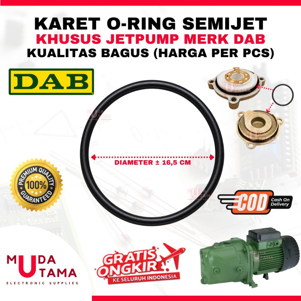 SEAL O-RING IMPELLER JETPUMP DAB - KARET SEAL POMPA JETPUMP DAB - SIL DAB SPAREPART - SEAL ORING JET
