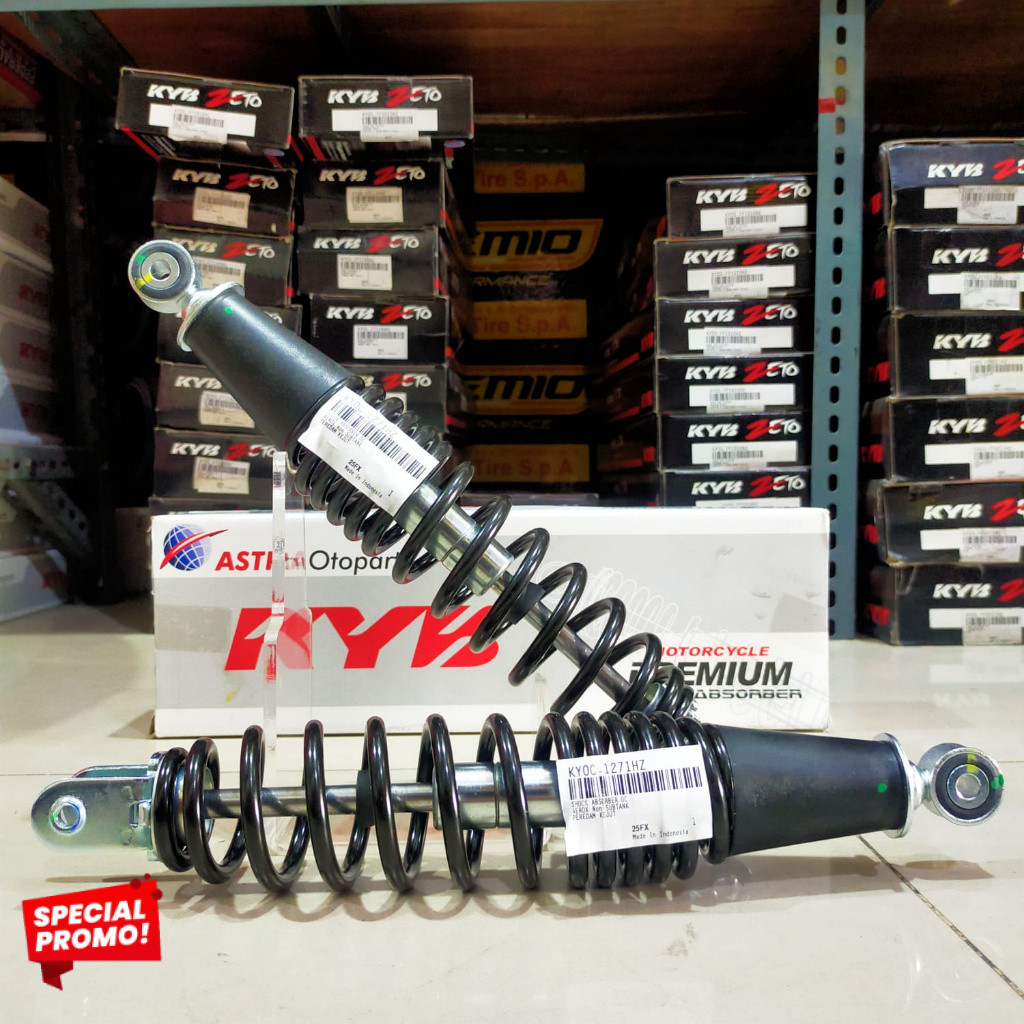 SHOCK BELAKANG KYB OC SERIES STANDAR GENUIN KYOC 1271HZ BLACK (YAMAHA AEROX)