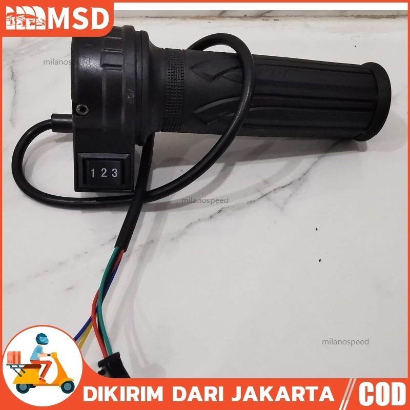 Gas Sepeda Listrik 3 Speed Universal / Handle Grip Gas Sepeda Listrik Konversi Sepeda Elektronik