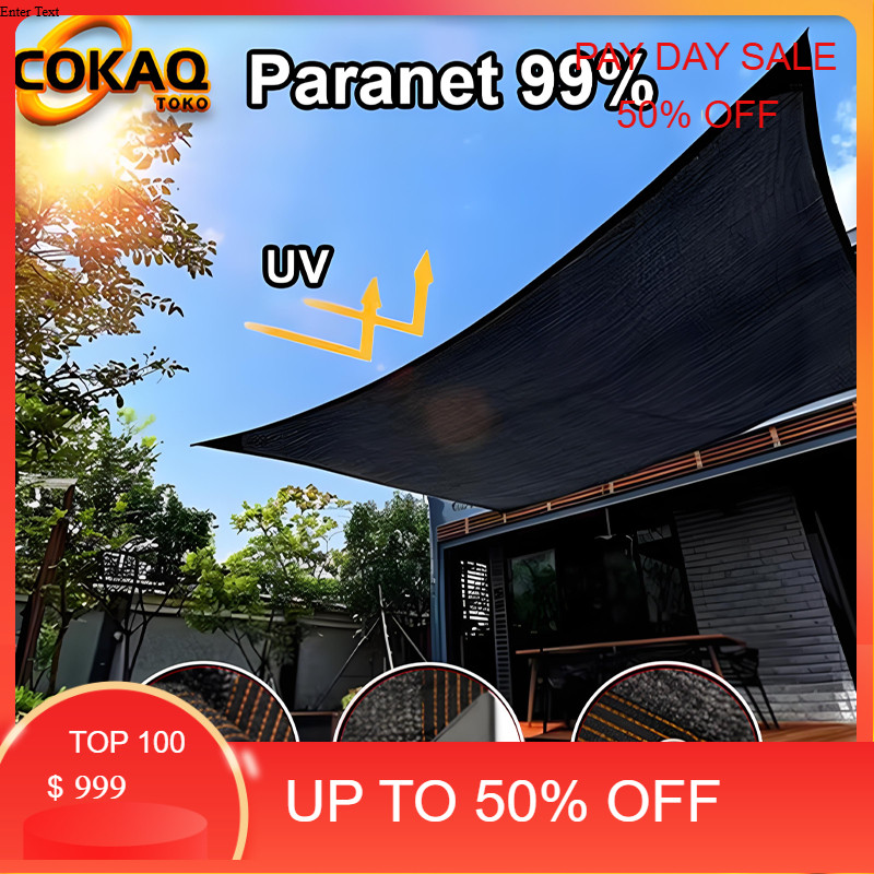COKAQ Jaring Paranet Paranet 99% Anti-UV Jaring Hitam Jaring Paranet Jaring Rumah Kaca Jaring Tabir