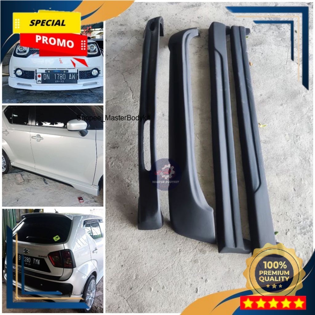 (Ready Stok) Aksesoris mobil bodykit ignis  kuat-tebal-lentur (Poksi hitam doff)