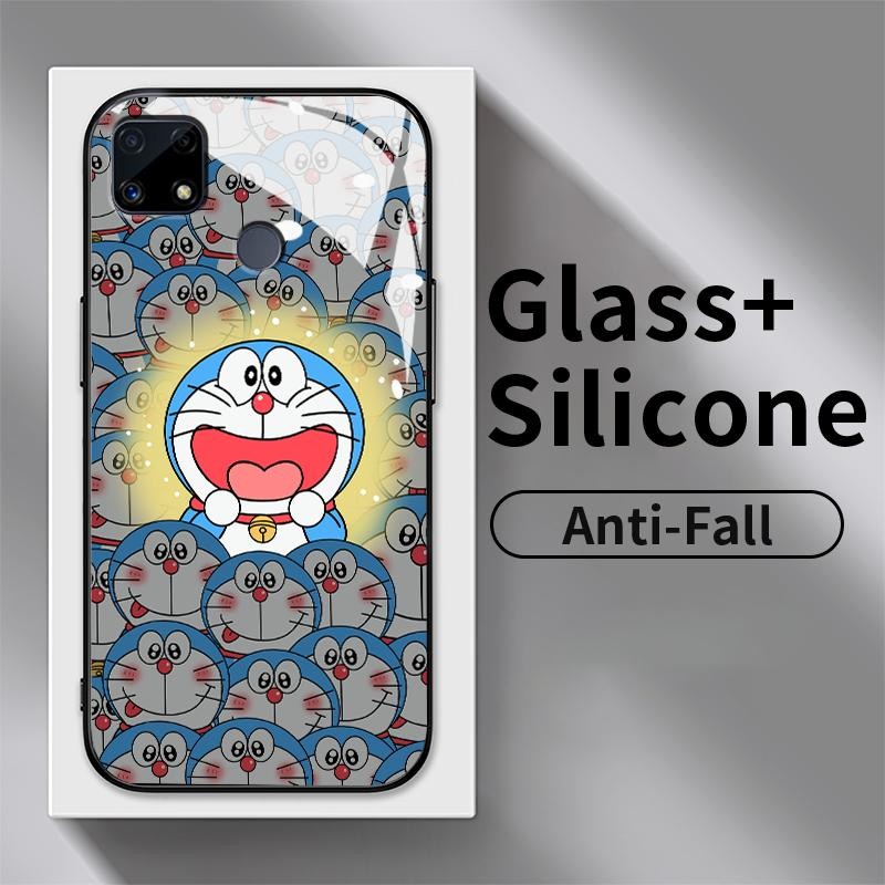 Hard Case For Realme C25 C25s C25Y C30 C30s C31 C33 2022 2023 C35 C53 C55 C67 4G HD Tempered Glass D