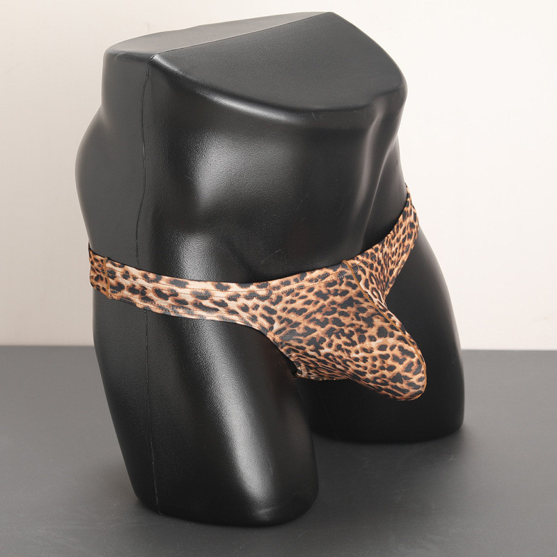 18New Men's Leopard Print Bulge Thong Men's Sexy Erotic Thong