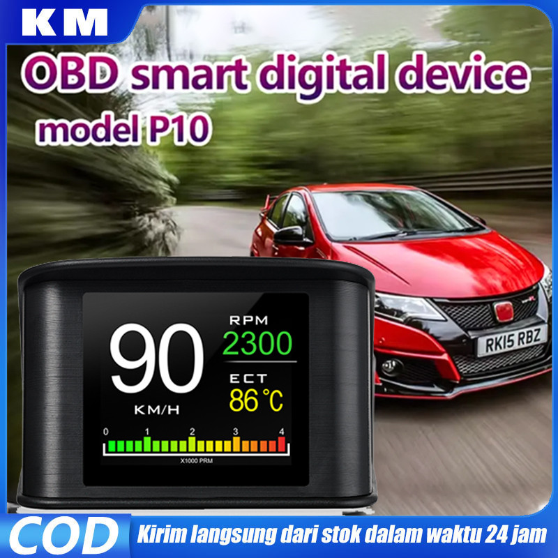 Head Up Display OBD 2 Speedometer Digital Mobil LED Refleksi On-board Computer Voltage P10 Electroni