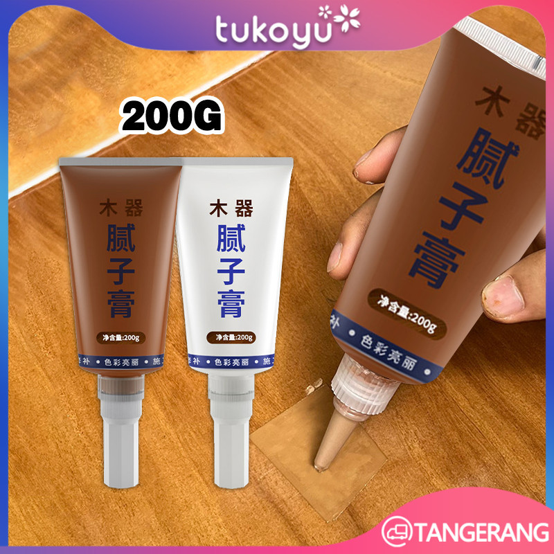 Dempul Krim Resin 200gr Plamir Penambal Furnitur Kayu HPL Untuk Tutup Retak Goresan Dan Lubang Pada 