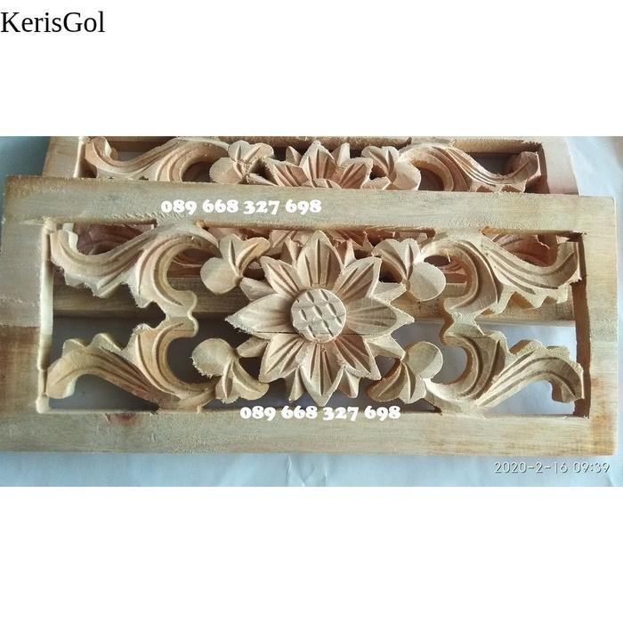 kepingan ukir loster ventilasi lubang angin kayu mahoni - 12 x 60 GL3