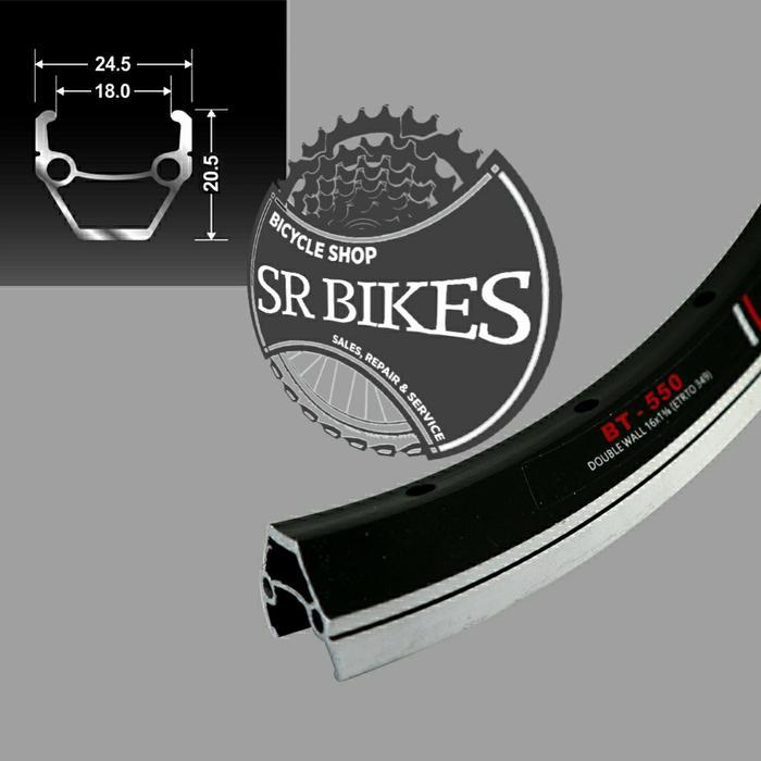 Velg Rims Sepeda 16 x 1 3/8 (ETRTO 349) 28H DOUBLE WALL. ARAYA BT-550 - BLACK / B CNC, 28 HOLE Terla