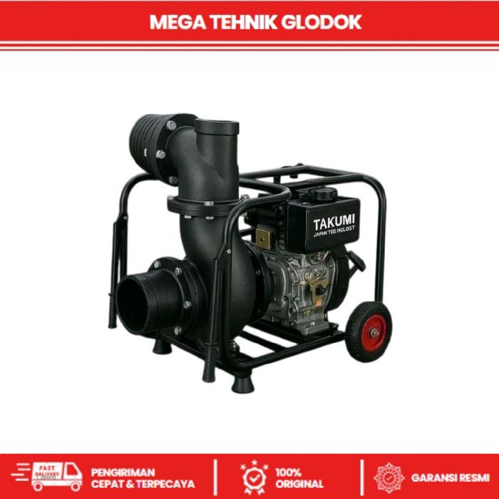 Pompa Alkon Diesel Irigasi TAKUMI JAPAN 8 Inch Alkon Diesel Elektrik Stater Pompa Banjir Air Sawah 8