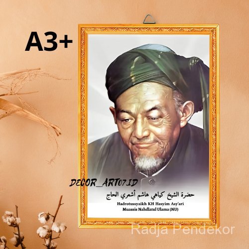 Foto Poster Kh Hasyim Asy'ari NU Ulama 2 Wall Decor Kayu