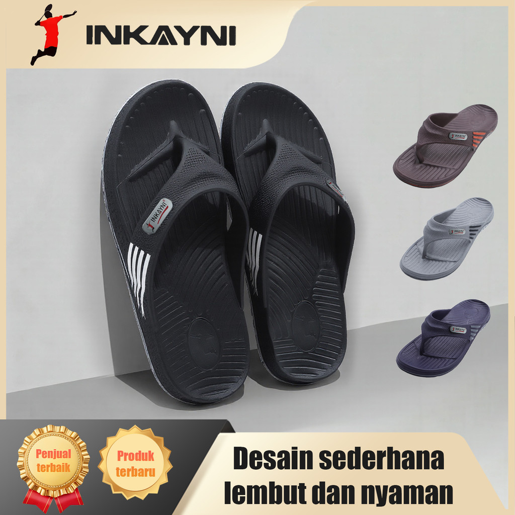 Inkayni Sandal Jepit Pria Anti Slip Dan Anti Licin Sepatu Sandal Pria Slop Full Karet Sandal Jepit P