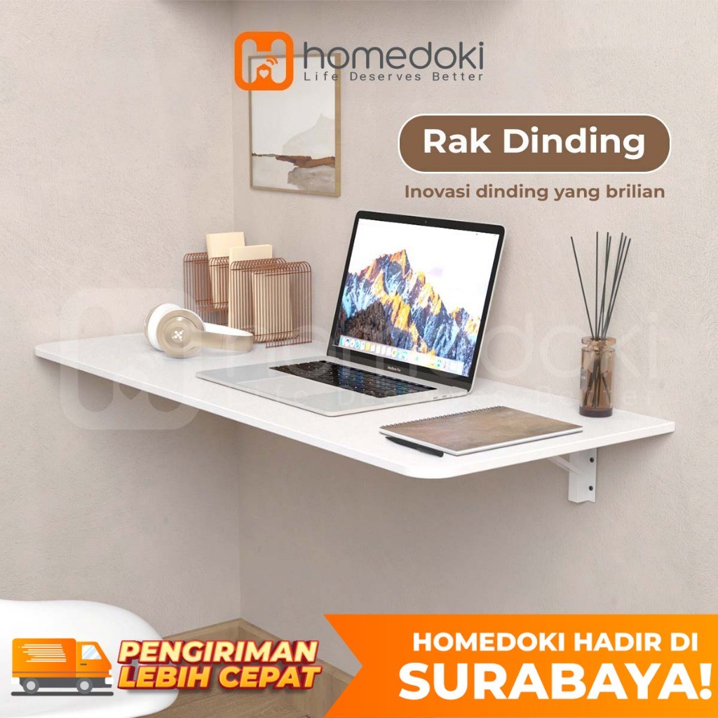 Homedoki Meja Lipat Dinding/Meja Tempel Dinding/Meja Dinding Tembok/Meja Makan Lipat Dinding