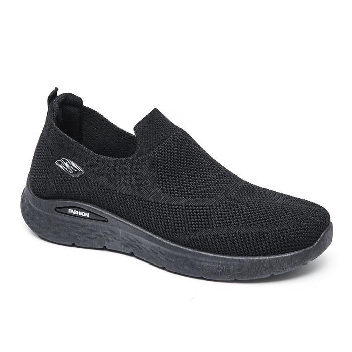 (Style Mall.id) EXITO Sepatu Sneakers Pria Casual Sport Putih Shoes Kasual MNov 07 - Full Hitam, 40