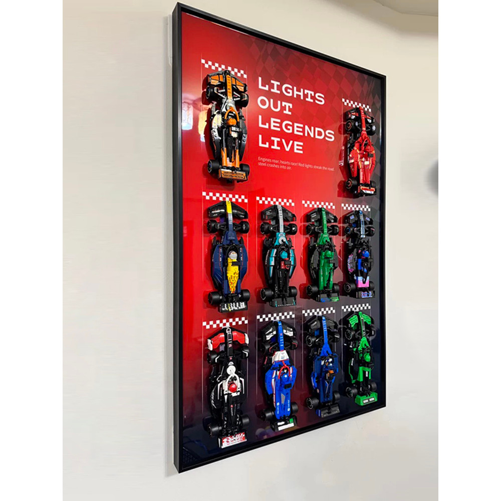 Display Wallboard Compatible with LEGO Speed Racing Series F1  ten building block cars model Mirror 