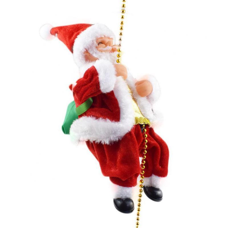 Electric Santa Claus Climbing Rope Ladder With Music Santa Musical Toys For  Tree Home Decor Gifts F
