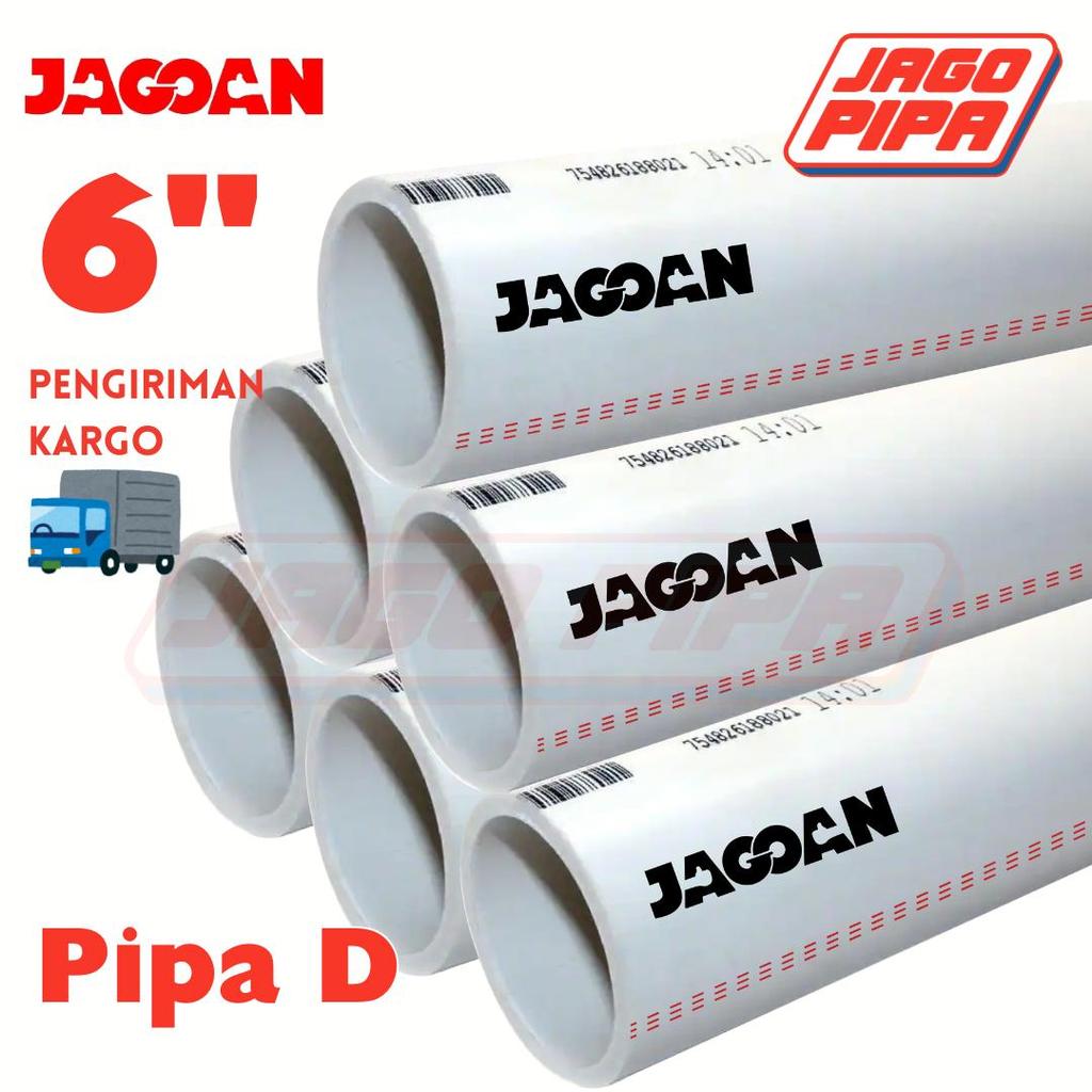 Jagoan Pipa D 6 Inch PVC MOF 4 Meter Paralon Putih Pralon 6"