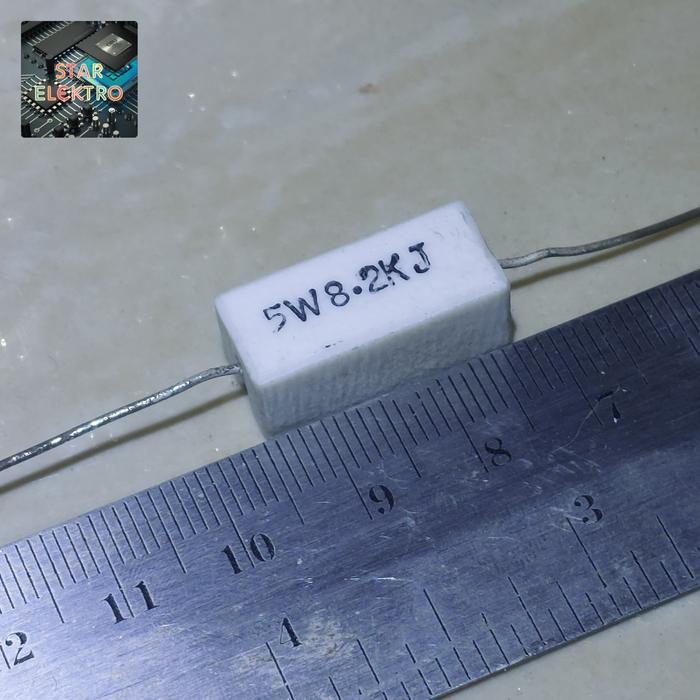 5W8.2KJ 5W 8.2K ohm 8K2 8,2K R Resistor Kapur 5watt 8,2Kilo J 8K2R 8,2KJ 8.2KJ 5 w watt - 10 pcs TER