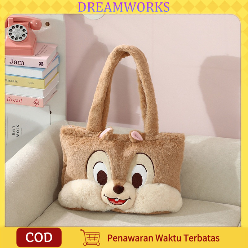 Tas Bahu Wanita Boneka Tupai / Tas Boneka Lucu / Tas Wanita Kapasitas Besar / Tas Bahu Wanita Modis