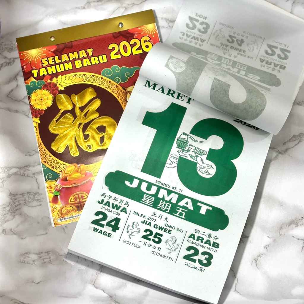EXD Kalender Harian SOBEK 2026 Kalender Imlek 2026 Cina Pasaran Jawa ARAB Lengkap Terbaru