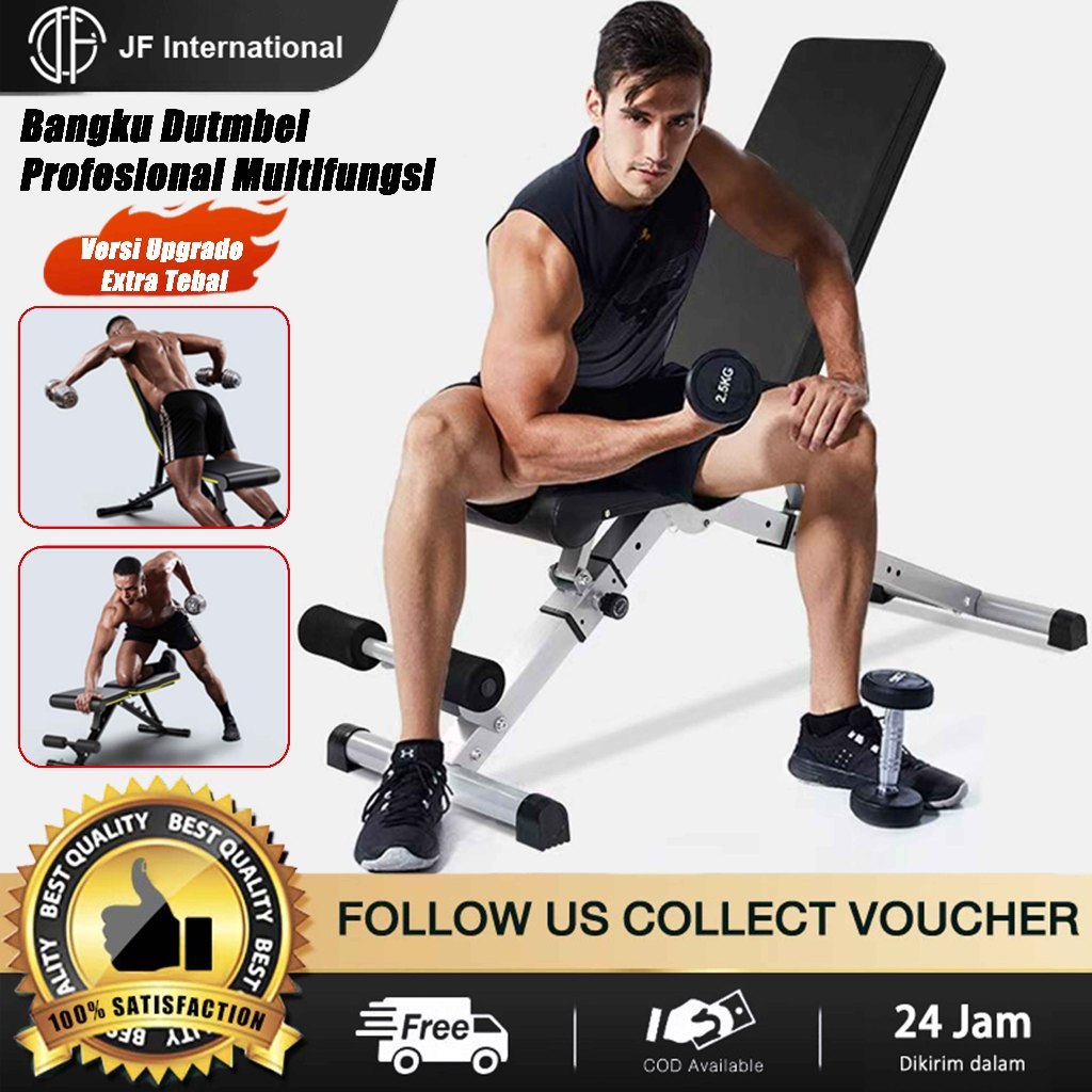 Giga Net Store JF Bangku angkat beban & dumbel/ Kursi sit-up/Bangku dumbel /Bangku bench press gym/U