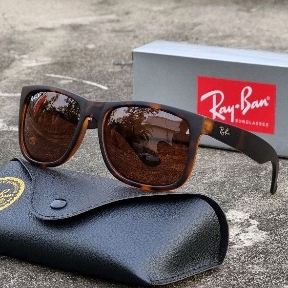 Kacamata Sunglasses Justin RB4165 Lensa Polarized Leopard