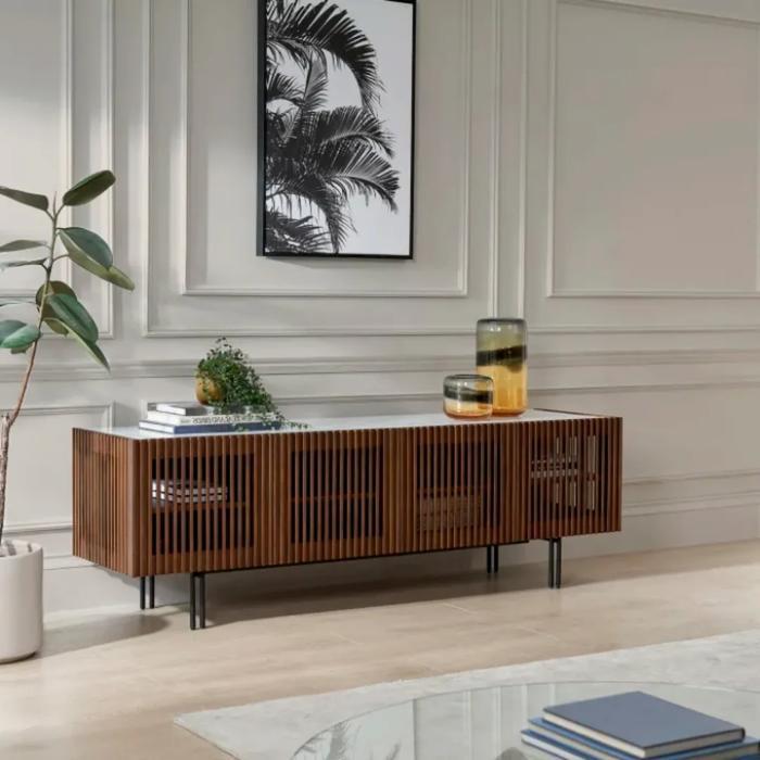 buffet tv top marmer - meja tv minimalis marmer - sideboard drawers jati