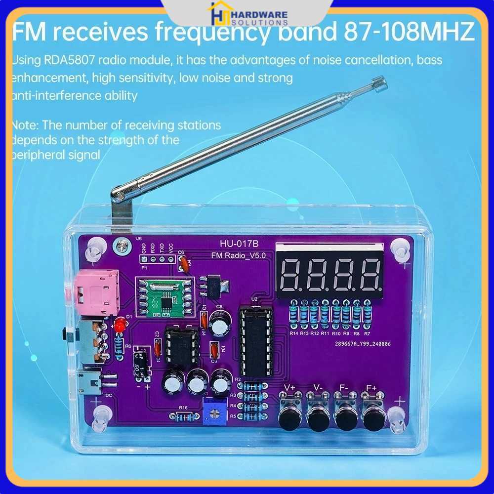 Radio FM DIY Portable RDA5807 Module Frequency 87-108MHz - HU-017B