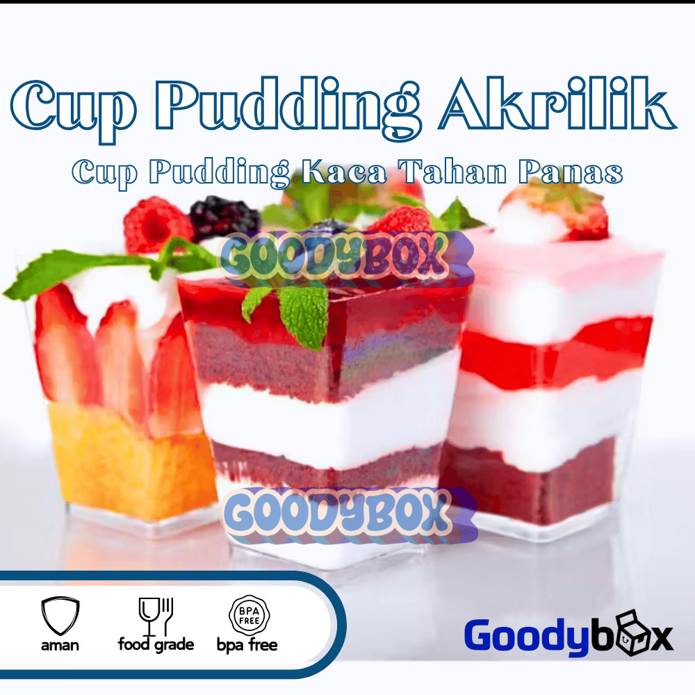GoodyBox - Cup Pudding Akrilik Kaca / Cup Pudding Kaca Tahan Panas CH-41 CH-24 / Cup Pudding Mewah