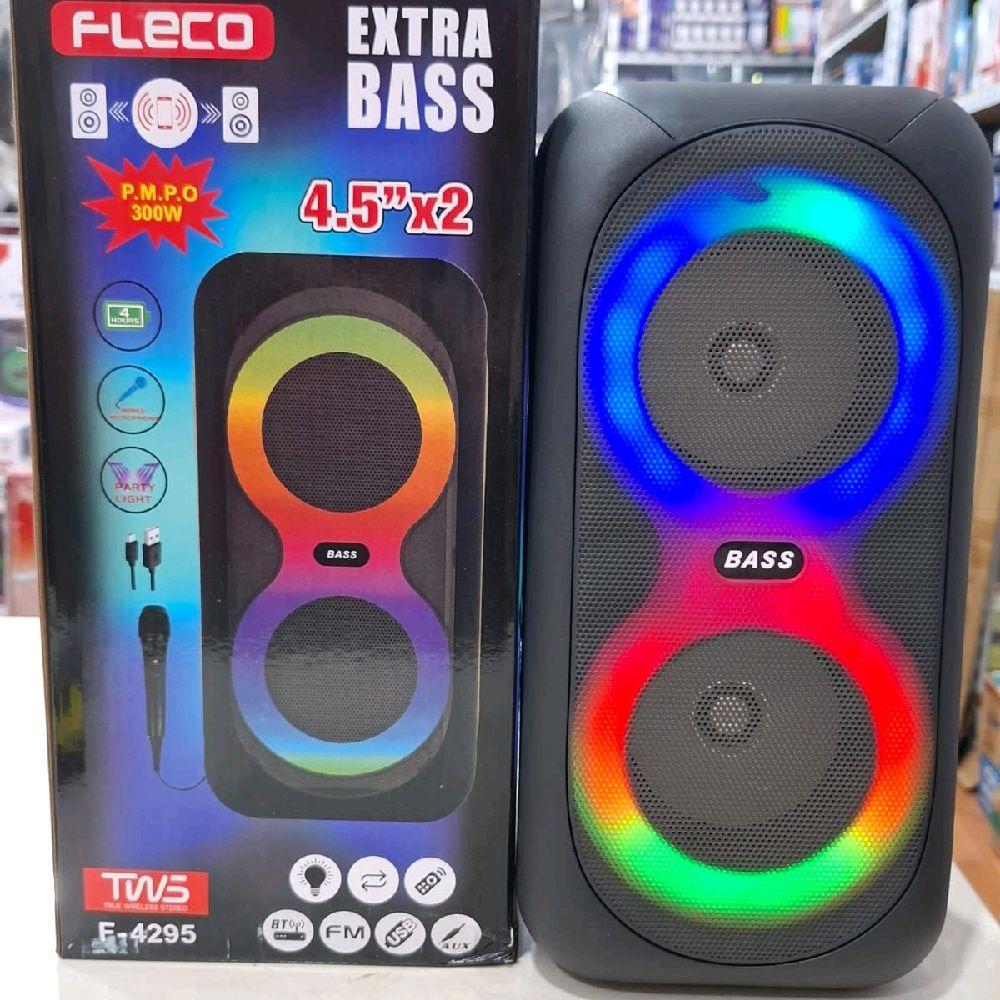 Speaker portable bletooh Karaoke Fleco F4295 4.5inci x2