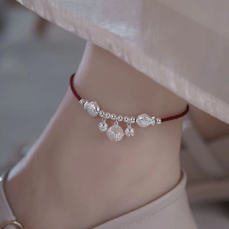 Gelang kaki tali merah baru untuk wanita, gelang tali kaki.
