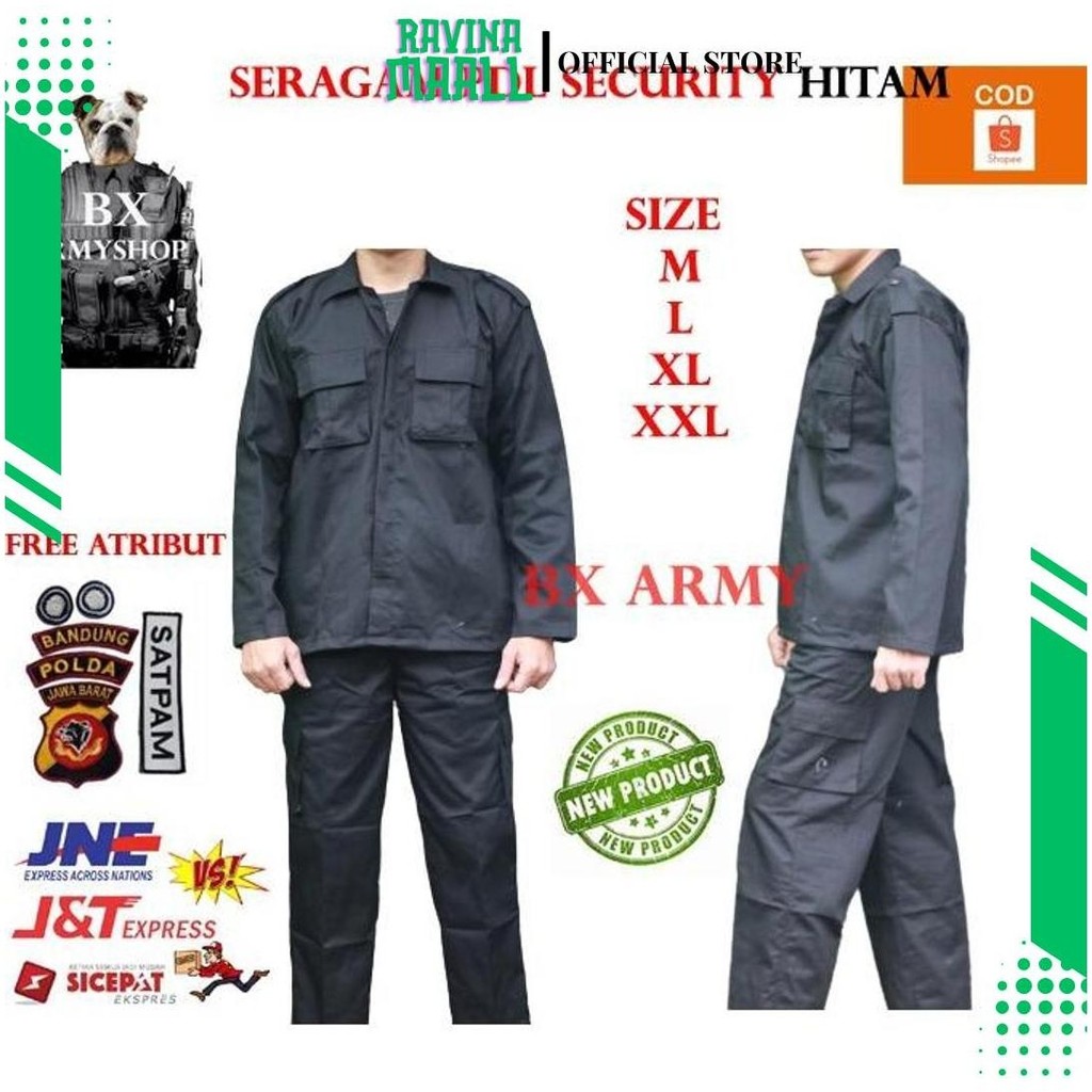 Seragam pdl security Baju PDL satpam  + atribut lengkap grosir murah COD BX Promo Puncak