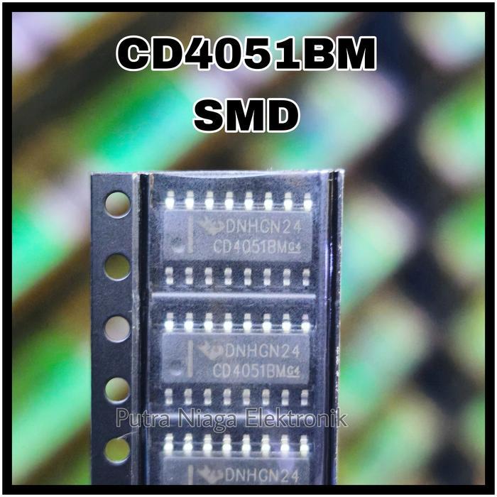 ic CD4051BM SMD SOP 16 Pin / CD4051 / HEF4051 / HCF4051 CD 4051