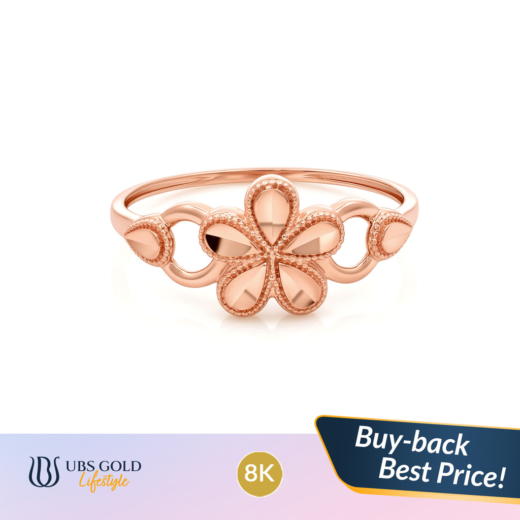 UBS Gold - Cincin Emas - 8K - Model Bunga - Ccs4003k
