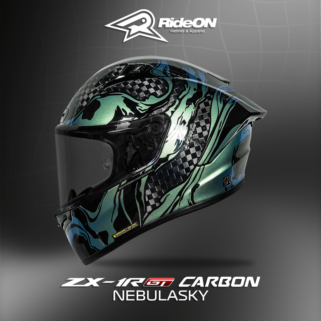 NJS ZX-1R GT Carbon Nebulasky - Helm Full Face | ZR Carbon | NJS Carbon | Carbon Motif | NJS Fullfac