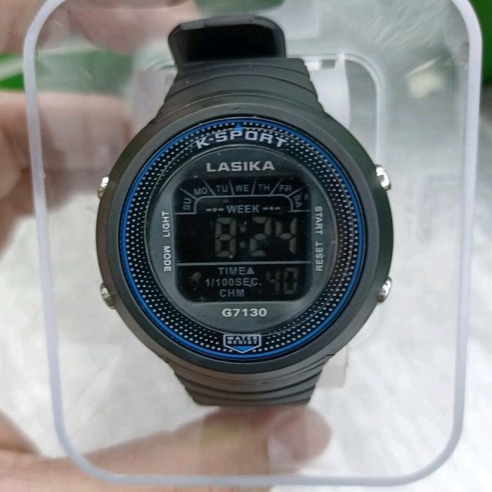 Oroginal=Jam tangan anak perempuan atau laki digital LASIKA G7130 tahan air&free kotak - hitam