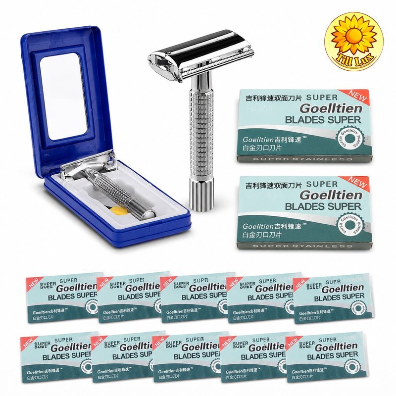 Safety Razor Jadul Razor Isi Ulang Alat Cukur Manual Stainless Dengan Case